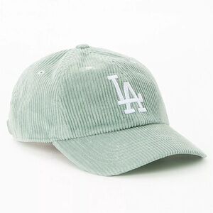 Los Angeles Dodgers MLB '47 Brand Green Corduroy Logo Dad Hat Cap OSFA